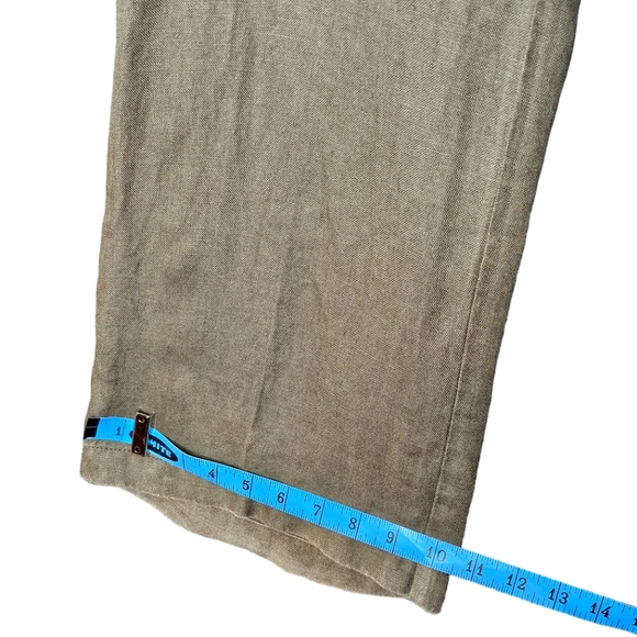 Eileen Fisher Thick Waisteband Gray Linen Wide Leg High Rise Pants 12 - Picture 3 of 12